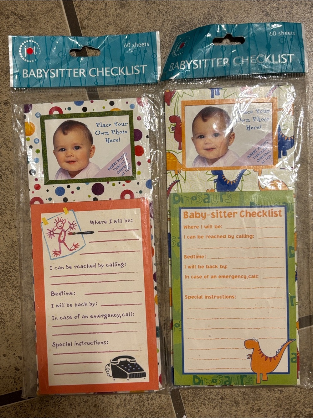 2 Packs of Magnetic Baby Sitter Checklists for Fridge
